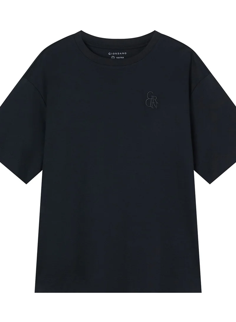 GIORDANO  Women’s Embroidered Cotton Liquid Touch Tee for Women | Best Price UAE